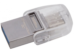 Флеш Диск Kingston 128Gb DT microDuo DTDUO3C/128GB USB3.1 серебристый