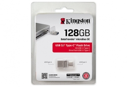 Флеш Диск Kingston 128Gb DT microDuo DTDUO3C/128GB USB3.1 серебристый